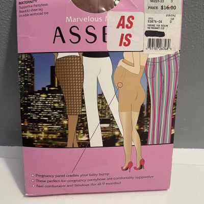 Assets by Sara Blakely Marvelous Mama Sheer  Maternity Terrific Tights Size 3